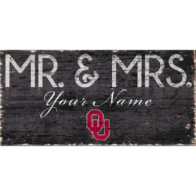 Oklahoma Sooners 12" x 6" Personalized Mr. & Mrs. Sign