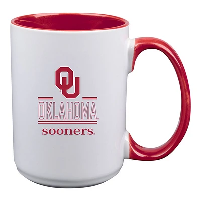 Oklahoma Sooners 15oz. Tasse en céramique de couleur intérieure Classic Crew