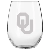 Oklahoma Sooners 15oz. Etched Stemless Glass Tumbler