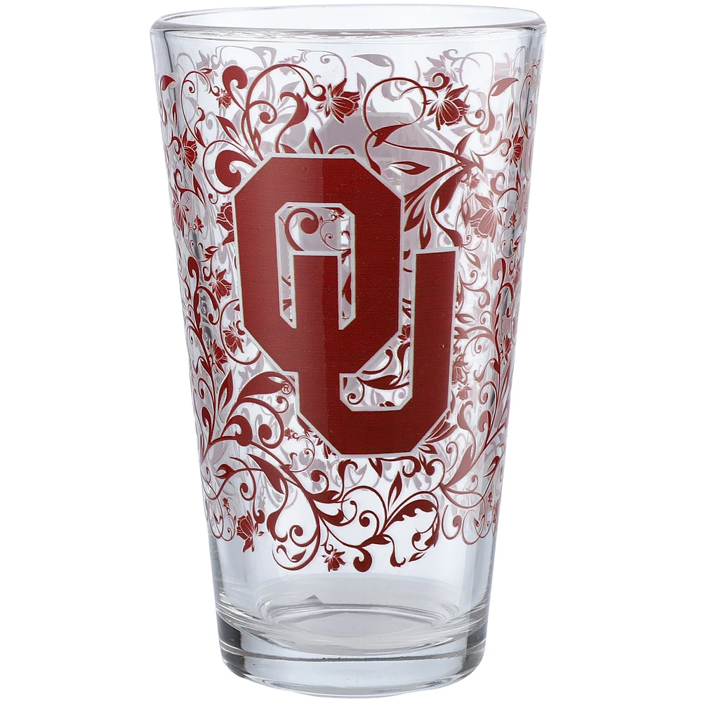 Oklahoma Sooners 16oz. Verre à Pinte Floral