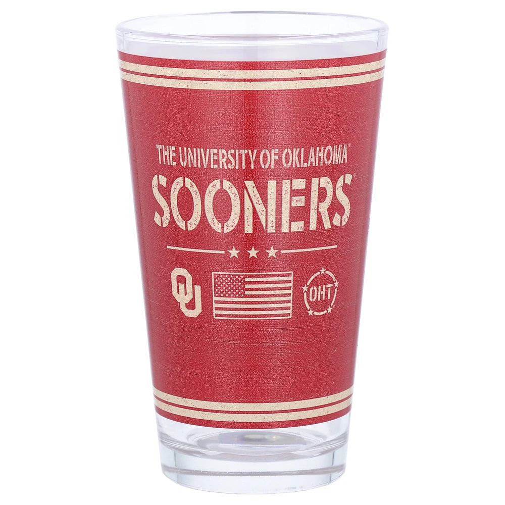 Oklahoma Sooners 16oz. Verre à pinte d’appréciation militaire OHT