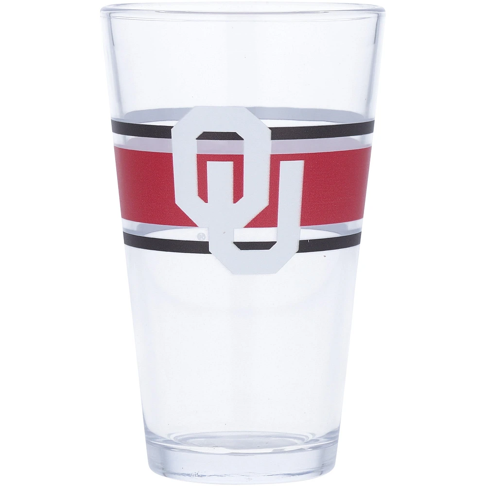 Oklahoma Sooners 16 oz. Verre à pinte à rayures