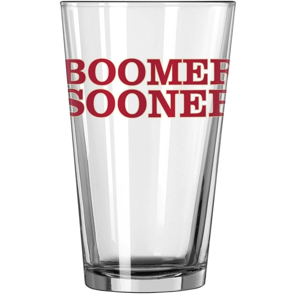 Oklahoma Sooners 16 oz. Verre à pinte à slogan d'équipe