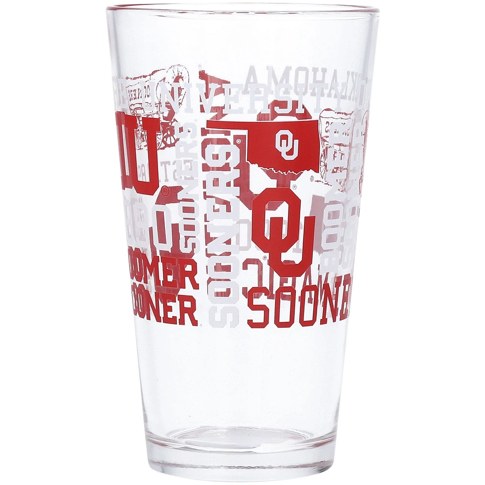 Oklahoma Sooners 16 oz. Verre à pinte esprit d'équipe