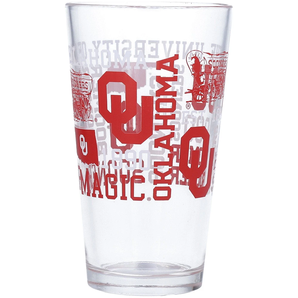 Oklahoma Sooners 16 oz. Verre à pinte esprit d'équipe