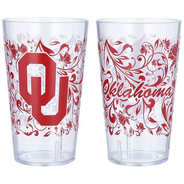 Oklahoma Sooners 24 oz. Ensemble de deux gobelets Tritan Floral