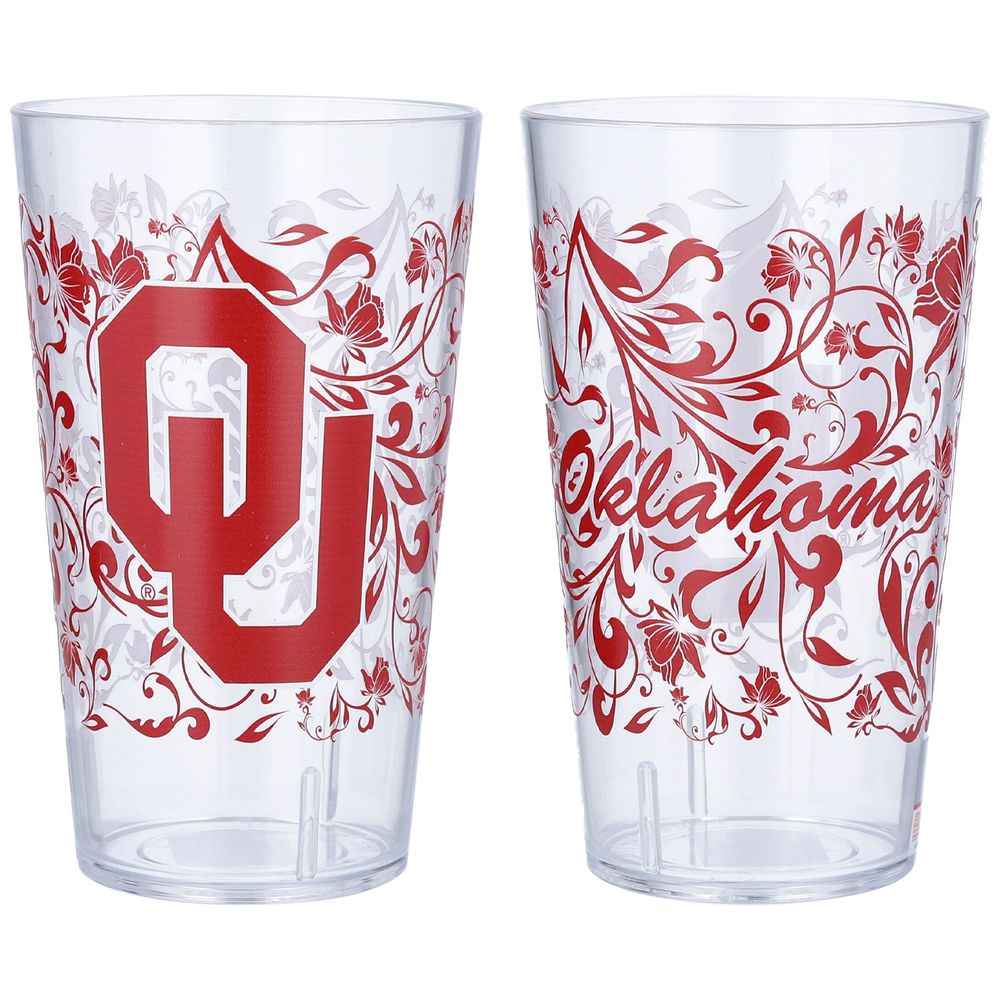 Oklahoma Sooners 24oz. Two-Pack Tritan Floral Tumbler Set