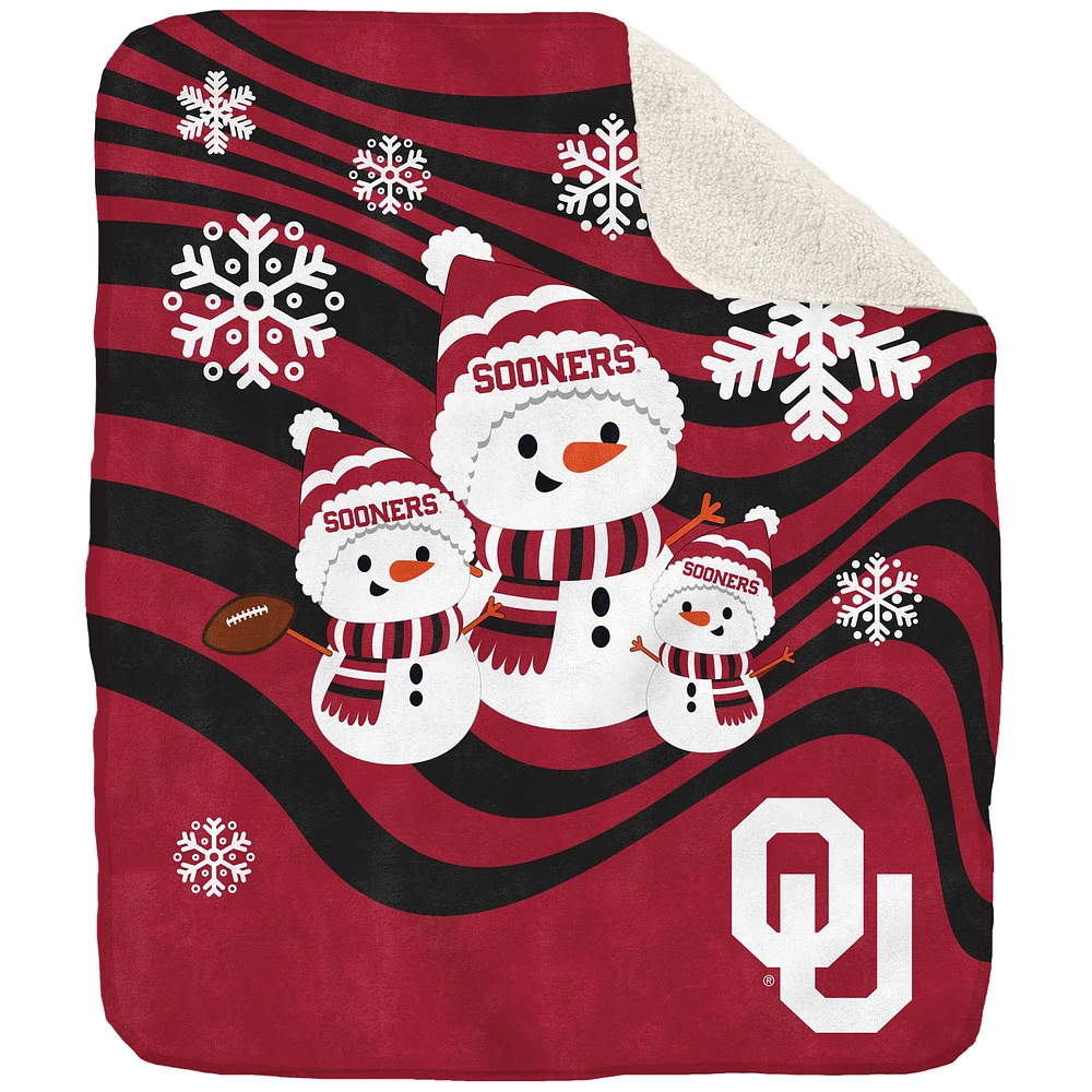 Couverture Sherpa bonhomme de neige 50'' x 60'' des Oklahoma Sooners