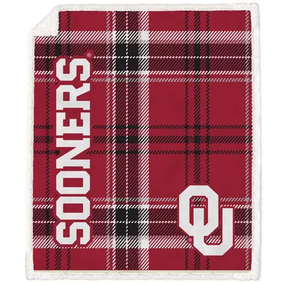 Oklahoma Sooners 50'' x 64'' Plaid Ultra Fleece Sherpa Throw Blanket