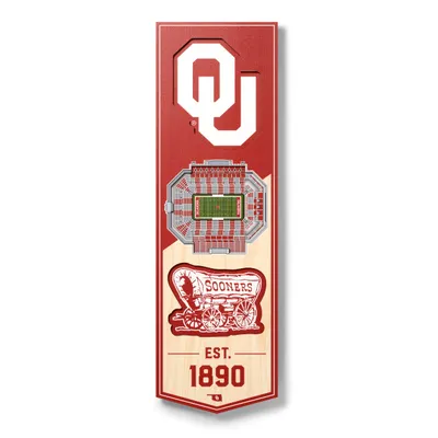 Oklahoma Sooners 6'' x 19'' 3D StadiumView Banner