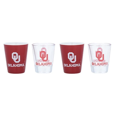 Oklahoma Sooners Four-Pack Shot Glass Set