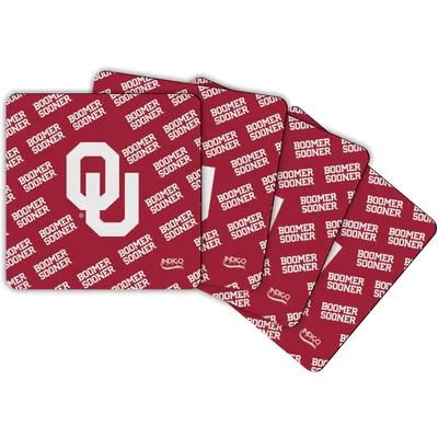 Oklahoma Sooners Four-Pack Square Repeat Coaster Set