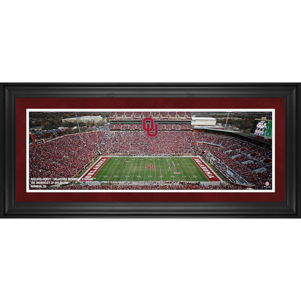 Oklahoma Sooners Framed 10'' x 30'' Gaylord Family Oklahoma Memorial Stadium Panoramic Photograph