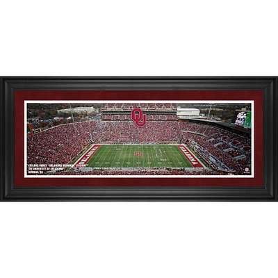 Oklahoma Sooners Framed 10'' x 30'' Gaylord Family Oklahoma Memorial Stadium Panoramic Photograph