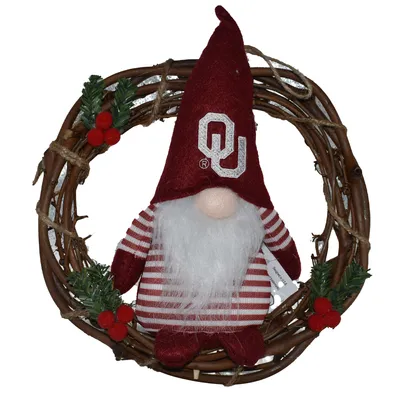 Oklahoma Sooners Gnome Holiday Wreath