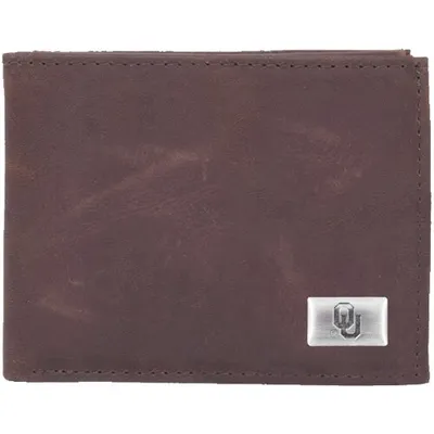 Oklahoma Sooners Leather Billfold with Concho - Brown