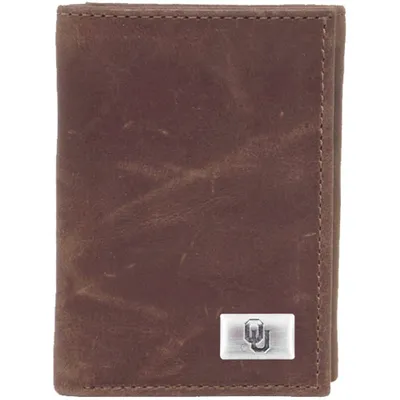 Oklahoma Sooners Leather Trifold Wallet with Concho