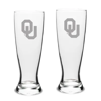 Oklahoma Sooners Set of 2 Stylish University Pilsner Glasses