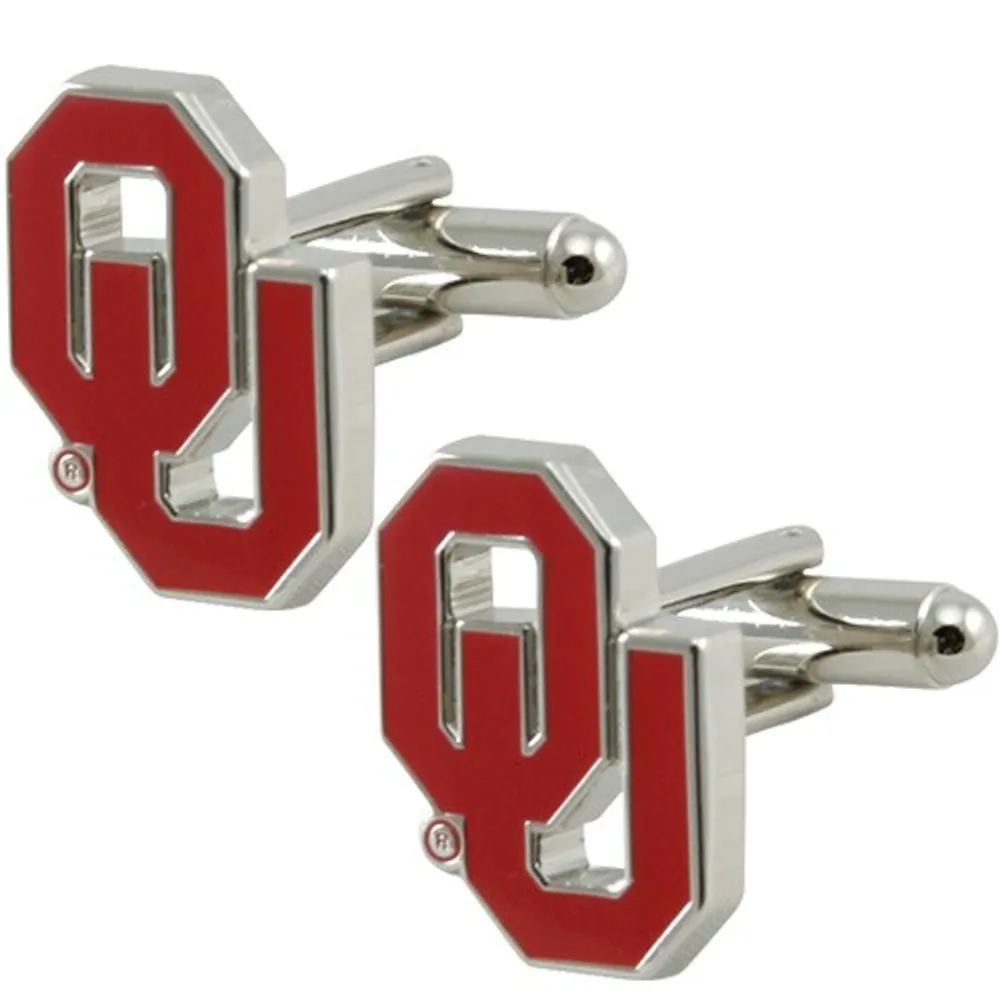 Oklahoma Sooners Silvertone Team Logo Cufflinks