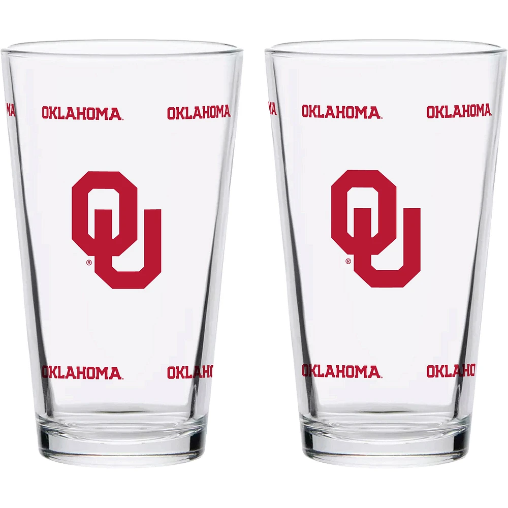 Oklahoma Sooners Pack de deux Knockout 16 oz. Ensemble de verres à pinte