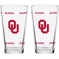 Oklahoma Sooners Two-Pack Knockout 16oz. Pint Glass Set