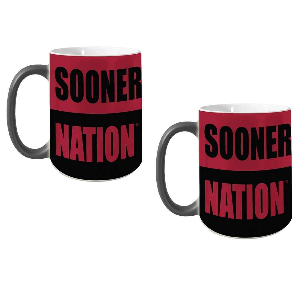 Oklahoma Sooners Two-Pack Reveal Mug Set