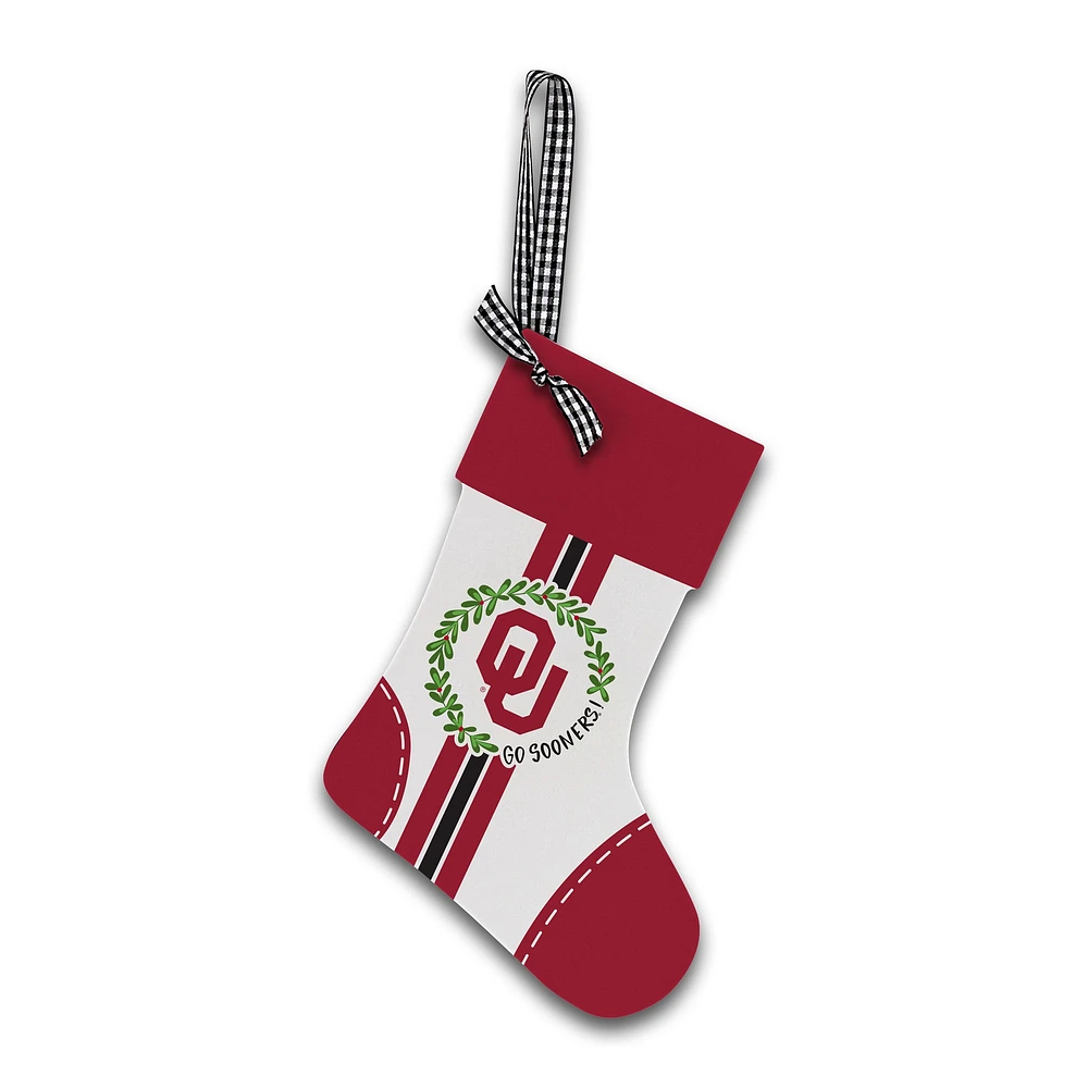 Oklahoma Sooners Wood Stocking Ornament