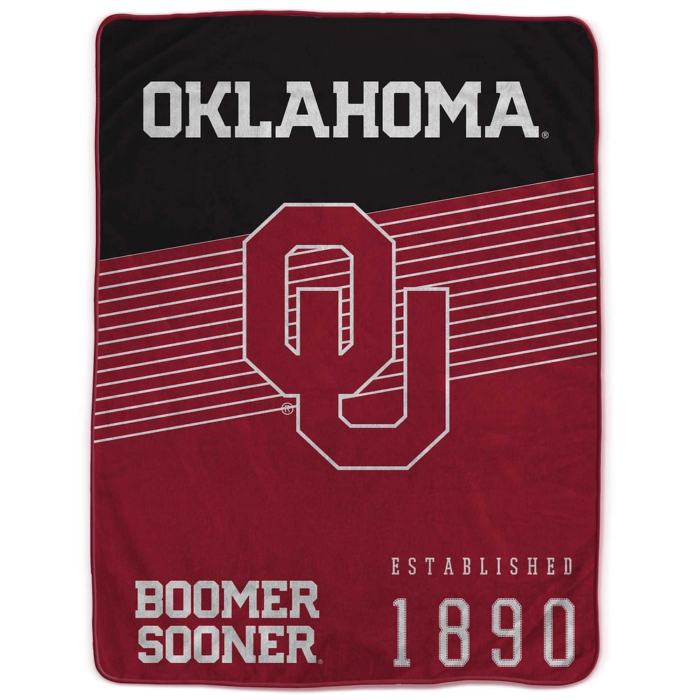 Couverture Pegasus Oklahoma Sooners 60" x 80" à rayures sur le casque