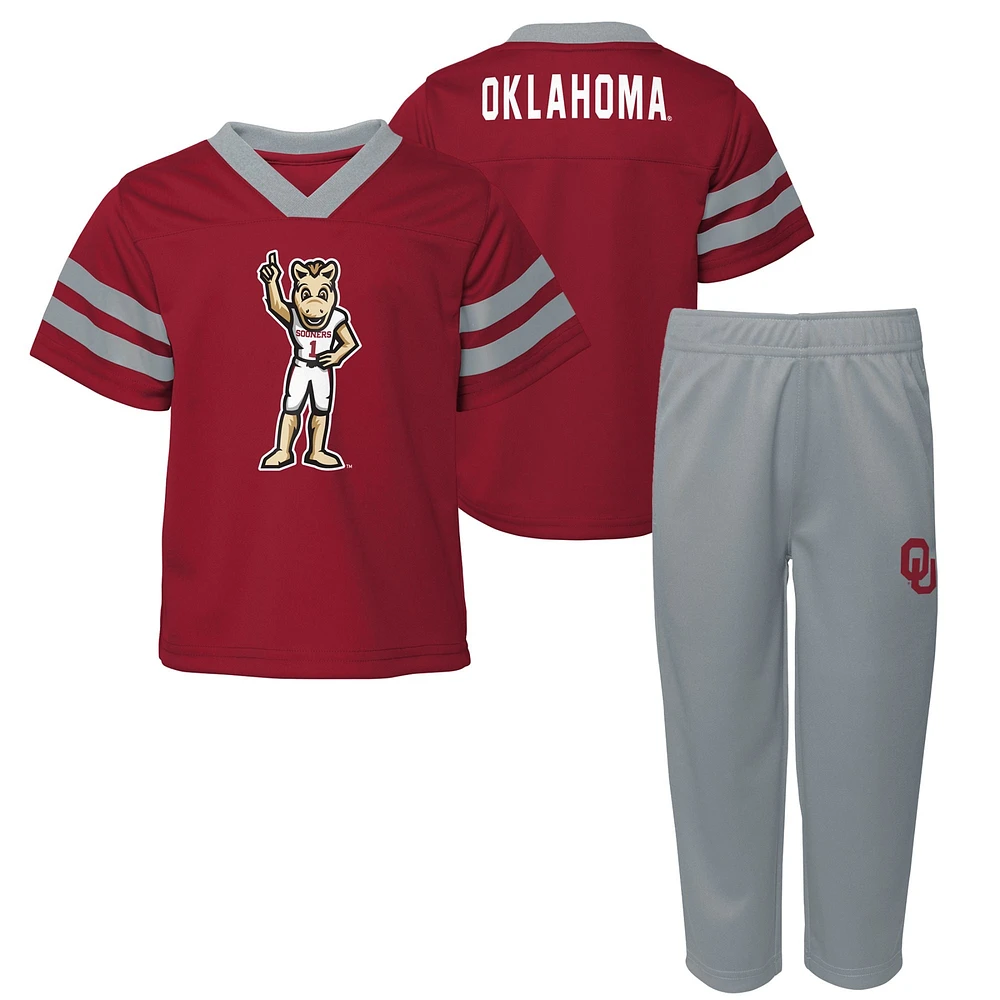 Preschool Crimson Oklahoma Sooners Two-Piece Red Zone Jersey & Pants Set