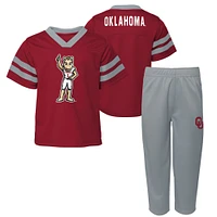 Ensemble maillot et pantalon deux pièces pour enfants d'âge préscolaire Crimson Oklahoma Sooners Red Zone