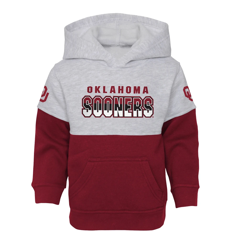 Preschool Heather Gray/Crimson Oklahoma Sooners Playmaker Pullover Hoodie & Pants Set