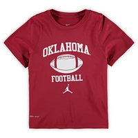 Jordan Brand Crimson Oklahoma Sooners T-shirt de performance rétro Lockup Legend pour enfants d'âge préscolaire