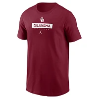 T-shirt avec logo de l'équipe Jordan Brand Crimson Oklahoma Sooners pour enfants d'âge préscolaire