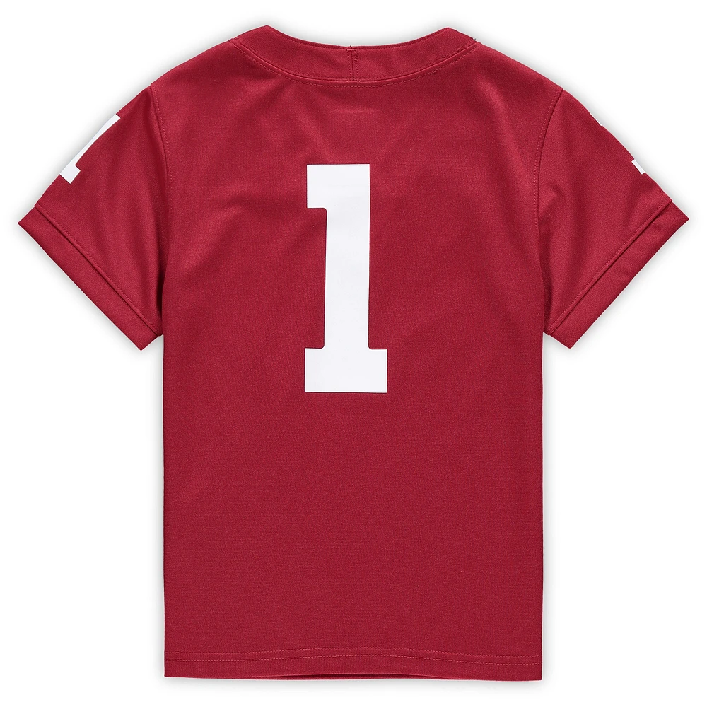 Preschool Jordan Brand #1 Crimson Oklahoma Sooners Untouchable Football Jersey