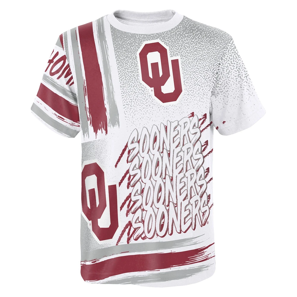 T-shirt surdimensionné blanc préscolaire Oklahoma Sooners Gametime Multi-Hit