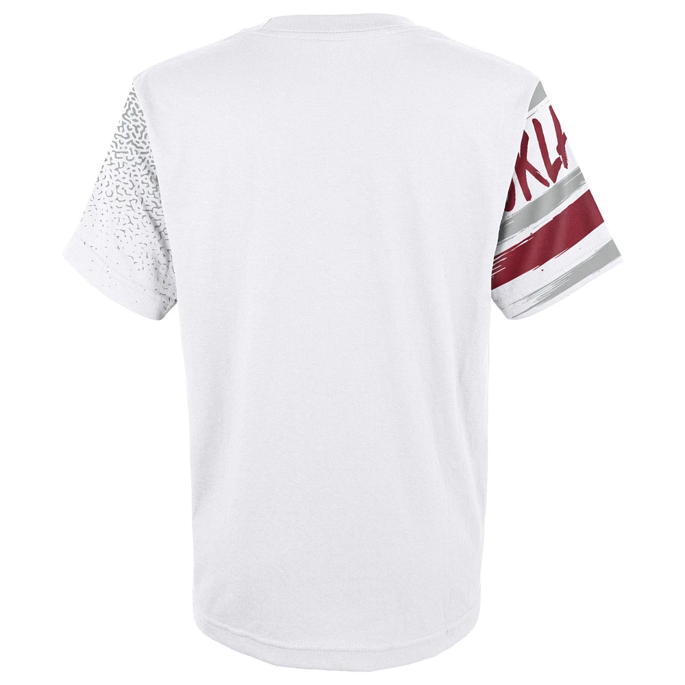 T-shirt surdimensionné blanc préscolaire Oklahoma Sooners Gametime Multi-Hit