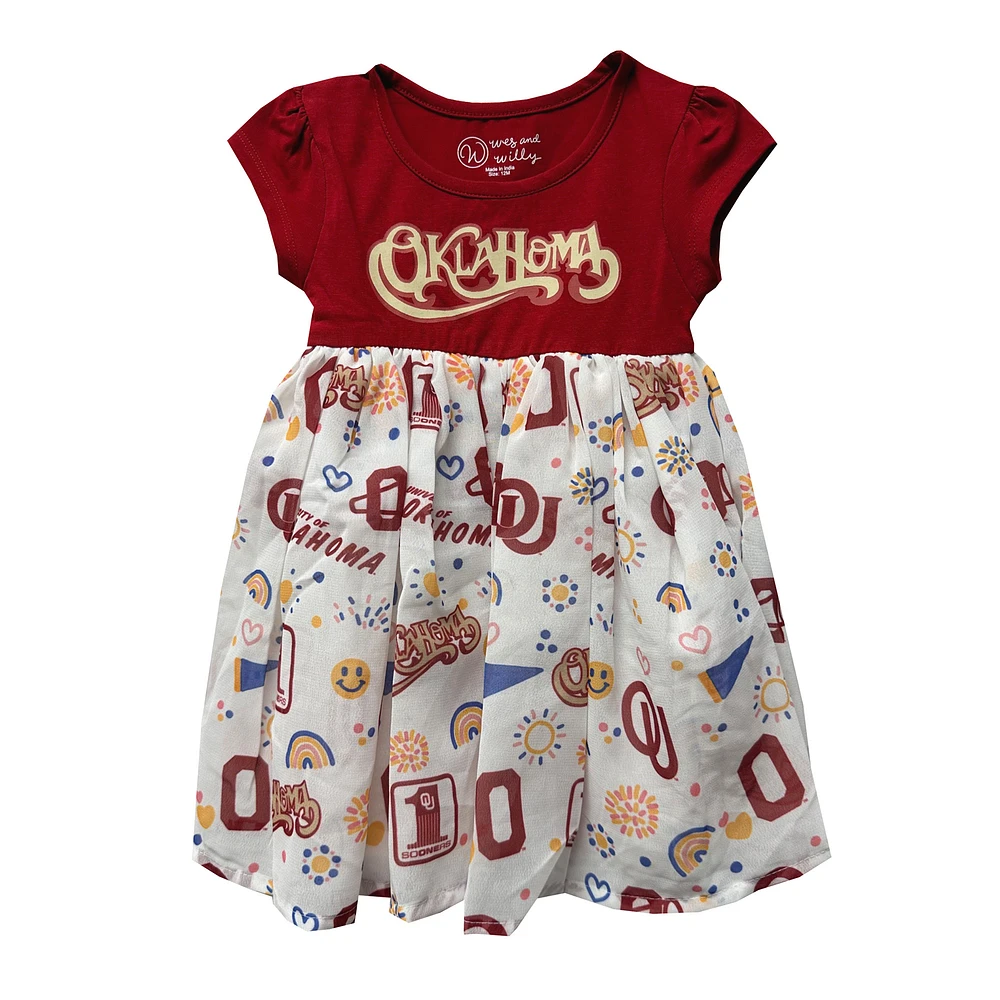Toddler Wes & Willy  Crimson Oklahoma Sooners Vault Princess Dress