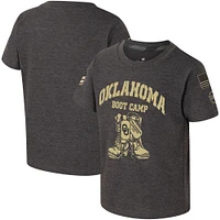 T-shirt Colosseum Charcoal Oklahoma Sooners OHT pour camp d'entraînement d'appréciation militaire tout-petits