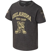 T-shirt Colosseum Charcoal Oklahoma Sooners OHT pour camp d'entraînement d'appréciation militaire tout-petits