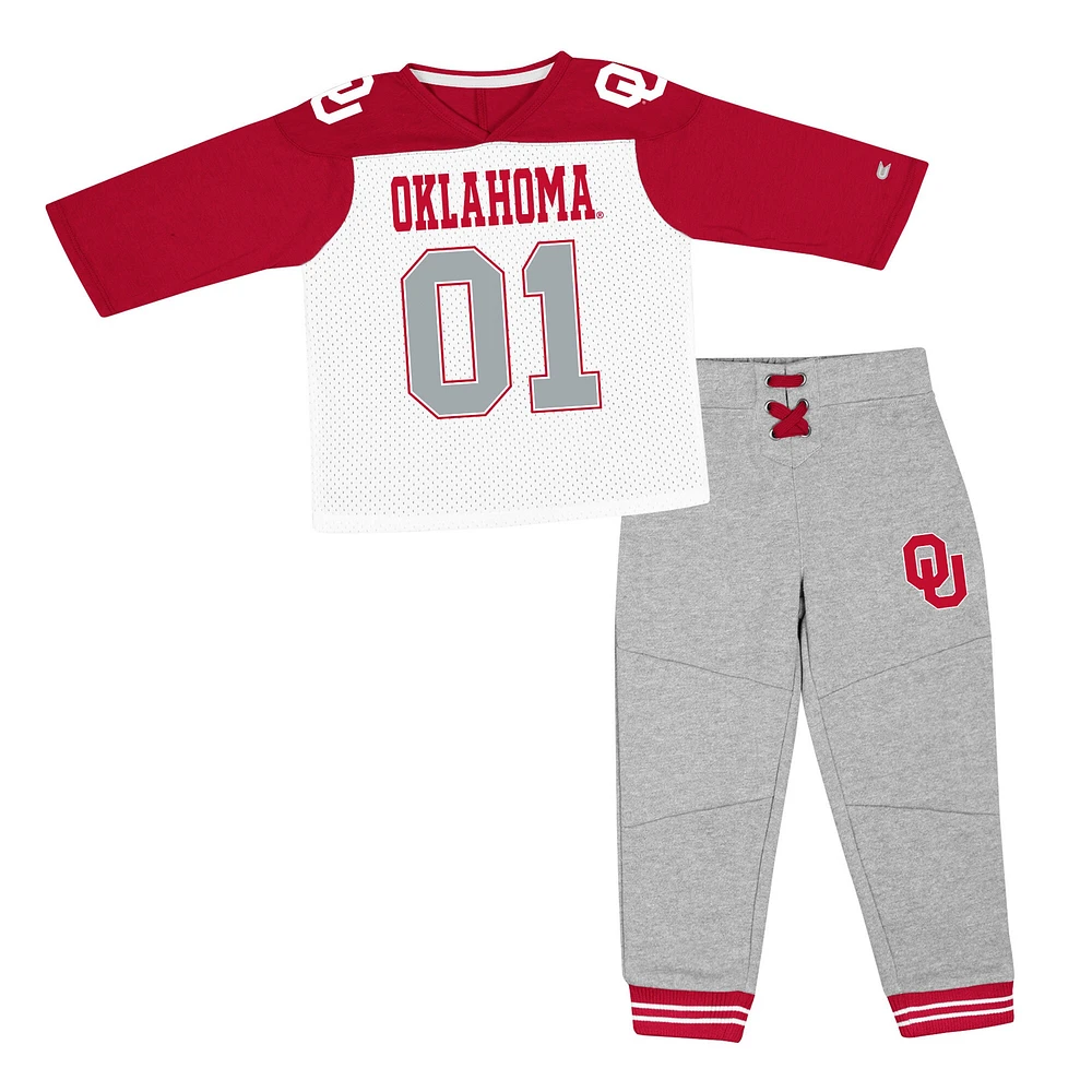 Ensemble t-shirt et pantalon Colosseum Crimson/Heather Grey Oklahoma Sooners Jingtinglers Football