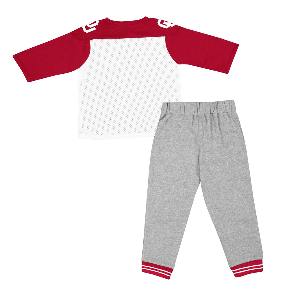 Ensemble t-shirt et pantalon Colosseum Crimson/Heather Grey Oklahoma Sooners Jingtinglers Football