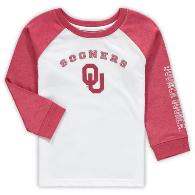 Oklahoma Sooners Colosseum Toddler Long Sleeve Raglan T-Shirt - Heathered White