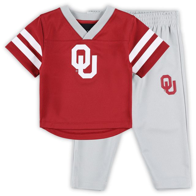 Ensemble maillot et pantalon Oklahoma Sooners Red Zone cramoisi/gris pour tout-petits