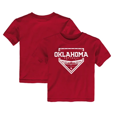 T-shirt de softball cramoisi pour tout-petits Oklahoma Sooners