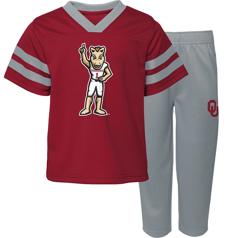 Toddler Crimson Oklahoma Sooners Two-Piece Red Zone Jersey & Pants Set