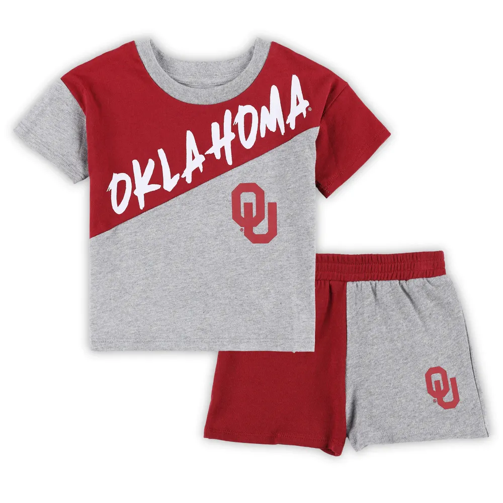 Ensemble t-shirt et short Super Star Oklahoma Sooners gris chiné pour tout-petit