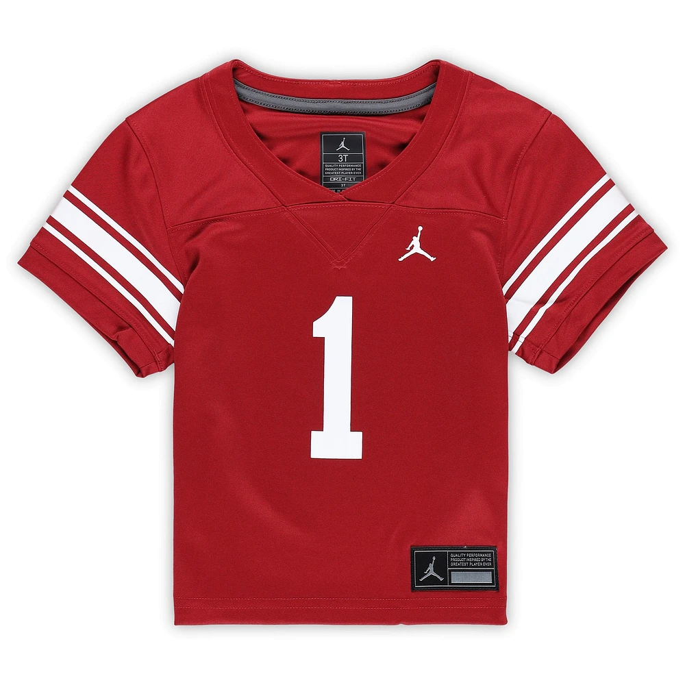 Maillot de football réplique alternatif intouchable Nike #1 Crimson Oklahoma Sooners pour tout-petit