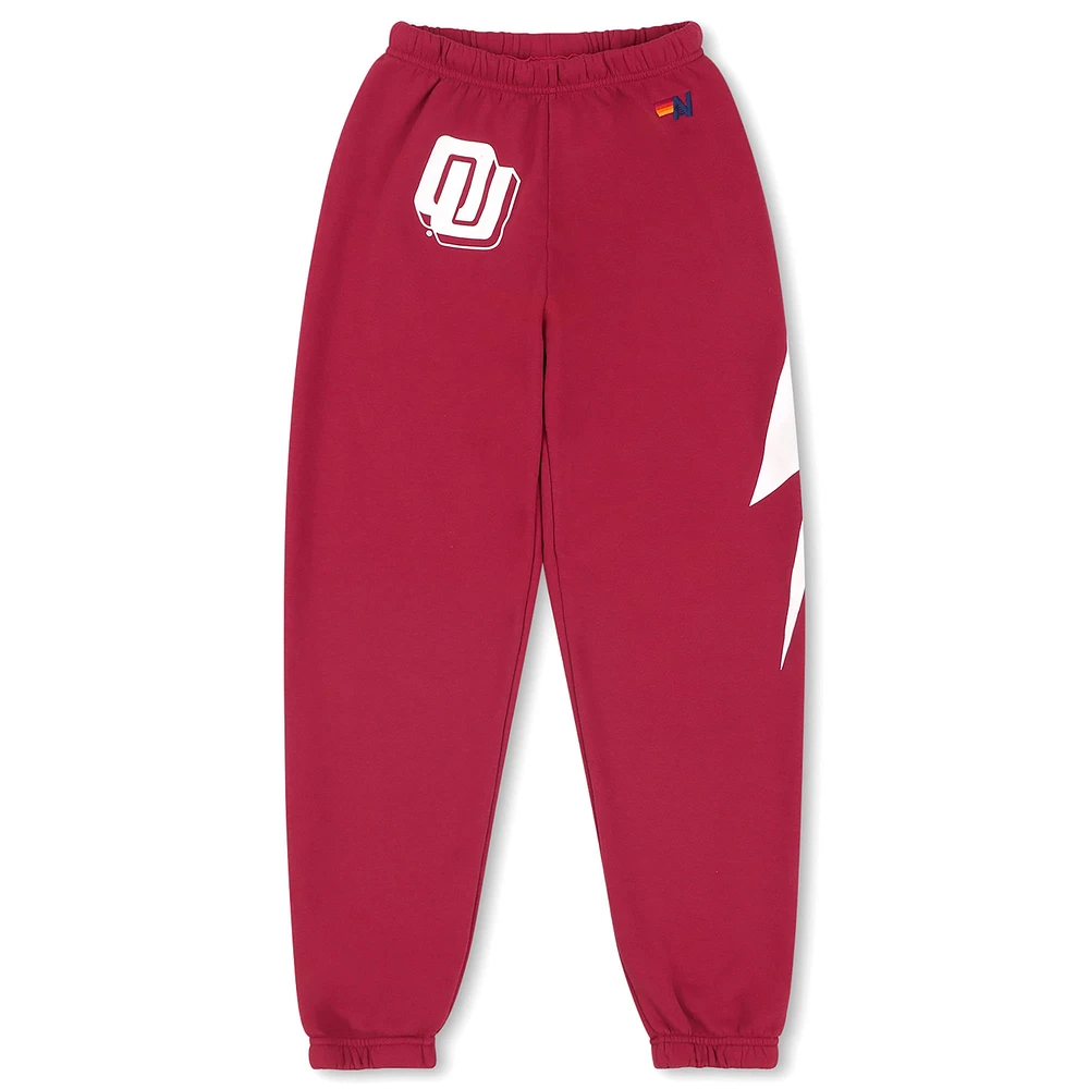 Unisex Aviator Nation Crimson Oklahoma Sooners Tri-Blend Sweatpants