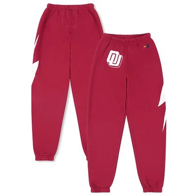 Unisex Aviator Nation Crimson Oklahoma Sooners Tri-Blend Sweatpants