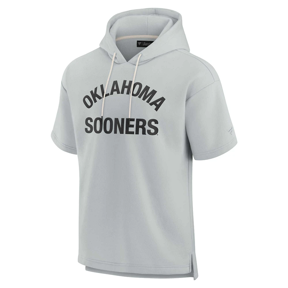 Unisex Fanatics Gray Oklahoma Sooners Elements Super Soft Fleece Short Sleeve Pullover Hoodie